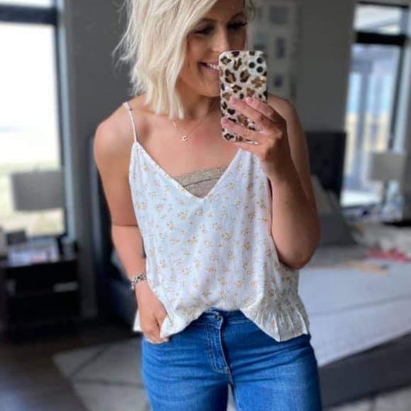 🌸Volcom Read The Room Floral Ruffle Hem Cami Top - Picture 14 of 14